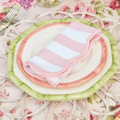 Clearance Mrs. Alice Pink Geometric Bamboo Starter Plate (Set Of 4)