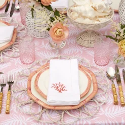 Outlet Mrs. Alice Pink Geometric Bamboo Starter Plate (Set Of 4)