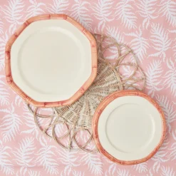 Outlet Mrs. Alice Pink Geometric Bamboo Starter Plate (Set Of 4)