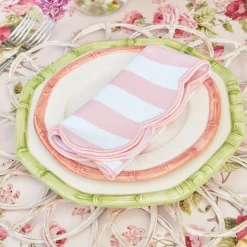 Outlet Mrs. Alice Pink Geometric Bamboo Starter Plate (Set Of 4)