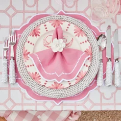 Best Mrs. Alice Pink Gingham Ruffle Seat Pad Cushion (Set Of 4)
