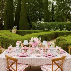 Best Mrs. Alice Pink Gingham Ruffle Seat Pad Cushion (Set Of 4)