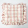 Outlet Mrs. Alice Pink Gingham Ruffle Seat Pad Cushion