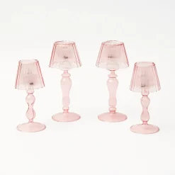 Online Mrs. Alice Pink Glass Lantern Tea Light Holder Set