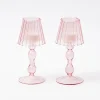 Sale Mrs. Alice Pink Glass Lantern Tea Light Holder (Pair) - 18Cm
