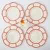 Clearance Mrs. Alice Pink Petal Bamboo Dinner Plates (Set Of 4)
