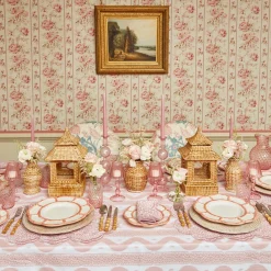 Hot Mrs. Alice Pink Petal Bamboo Dinner Plate