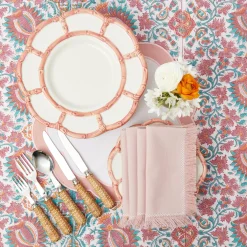 Hot Mrs. Alice Pink Petal Bamboo Dinner Plate