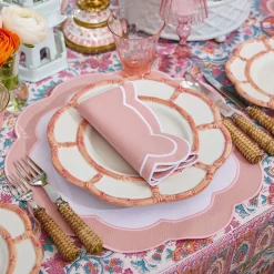 Hot Mrs. Alice Pink Petal Bamboo Dinner Plate