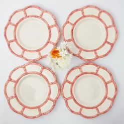 Discount Mrs. Alice Pink Petal Bamboo Dinner Plates (Set Of 4)