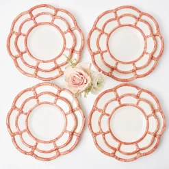Discount Mrs. Alice Pink Petal Bamboo Dinner Plates (Set Of 4)