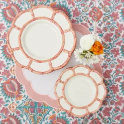Outlet Mrs. Alice Pink Petal Bamboo Dinner & Starter Plates (Set Of 8)