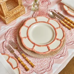 Discount Mrs. Alice Pink Petal Bamboo Dinner Plate
