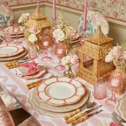Mrs. Alice Pink Petal Bamboo Dinner Plates (Set Of 4)