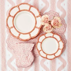 Mrs. Alice Pink Petal Bamboo Dinner Plates (Set Of 4)