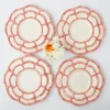 Best Mrs. Alice Pink Petal Bamboo Dinner & Starter Plates (Set Of 8)