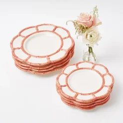 Outlet Mrs. Alice Pink Petal Bamboo Starter Plates (Set Of 4)