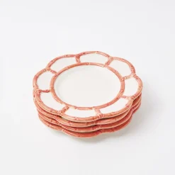 Outlet Mrs. Alice Pink Petal Bamboo Starter Plates (Set Of 4)