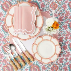 Outlet Mrs. Alice Pink Petal Bamboo Starter Plates (Set Of 4)