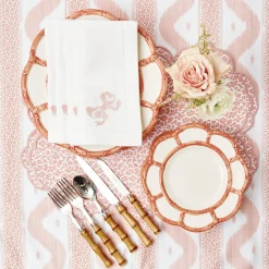 New Mrs. Alice Pink Petal Bamboo Starter Plates (Set Of 4)