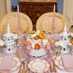 New Mrs. Alice Pink Petal Bamboo Starter Plates (Set Of 4)