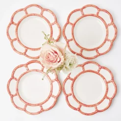 New Mrs. Alice Pink Petal Bamboo Starter Plates (Set Of 4)