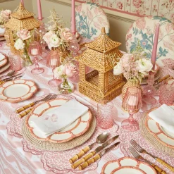 Best Mrs. Alice Pink Petal Bamboo Starter Plate