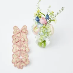 Online Mrs. Alice Pink Rattan Napkin Bow (Set Of 4)