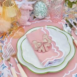 New Mrs. Alice Pink Rattan Napkin Bow (Set Of 4)