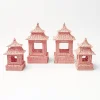 New Mrs. Alice Pink Rattan Pagoda Lantern Set