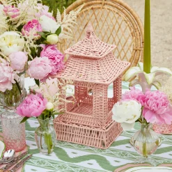 Discount Mrs. Alice Pink Rattan Pagoda Lantern