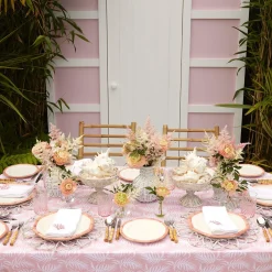 Sale Mrs. Alice Pink Trailing Ferns Tablecloth