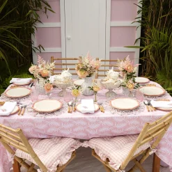 Sale Mrs. Alice Pink Trailing Ferns Tablecloth