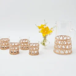 Discount Mrs. Alice Raffia Water Glasses & Jug Set