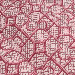 Clearance Mrs. Alice Raspberry Pink Bamboo Trellis Fabric