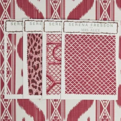 New Mrs. Alice Raspberry Pink Ikat Stripe Fabric
