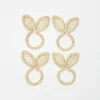 Online Mrs. Alice Rattan Bunny Napkin Rings (Set Of 4)