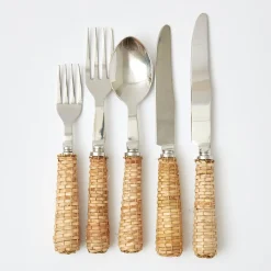 Clearance Mrs. Alice Rattan Cutlery (5 Piece)