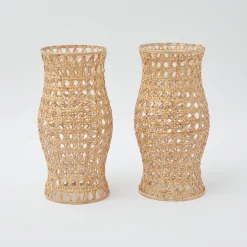 Online Mrs. Alice Rattan Hurricane Lantern (Pair)