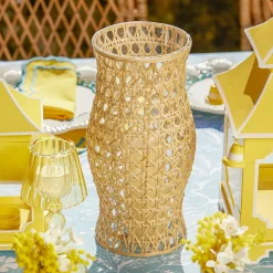 Discount Mrs. Alice Rattan Hurricane Lantern (Pair)