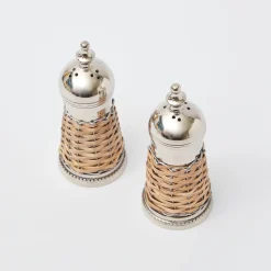 Clearance Mrs. Alice Rattan Salt & Pepper Set