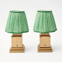 Mrs. Alice Rechargeable Lamp With Green Lotus Lampshade