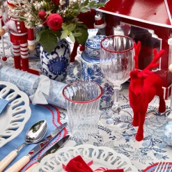 New Mrs. Alice Red Rim Wine Glasses (Set Of 4)