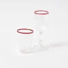 New Mrs. Alice Red Rim Wine Glasses (Set Of 4)
