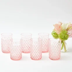 Online Mrs. Alice Rose Hobnail Jug With Emerald Handle & Glasses (Set Of 6)
