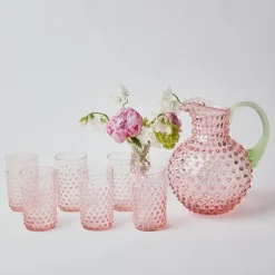 Online Mrs. Alice Rose Hobnail Jug With Emerald Handle