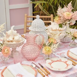 New Mrs. Alice Rose Pink Hobnail Glasses (Set Of 6)