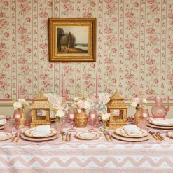 Best Mrs. Alice Rose Pink Hobnail Water Glasses & Jug Set