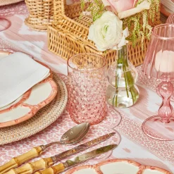 Mrs. Alice Rose Pink Hobnail Water Glasses & Jug Set