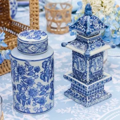 Best Mrs. Alice Round Chinoiserie Ginger Jars (Pair)